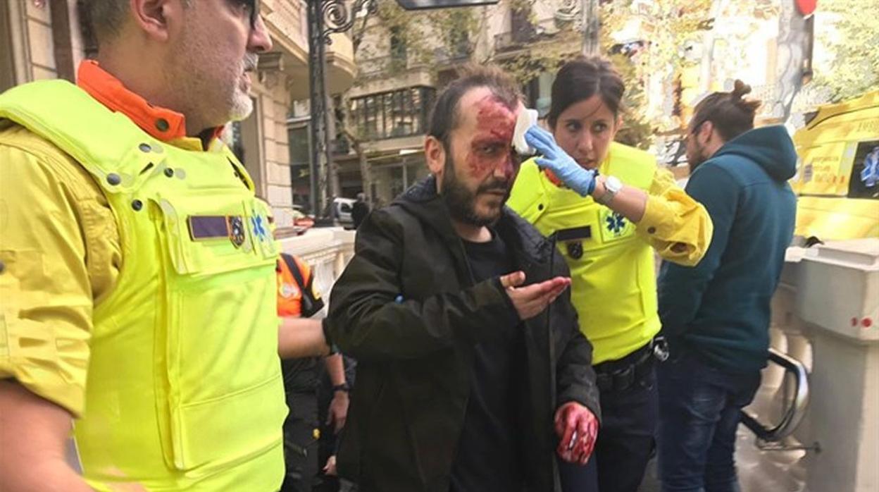 El hombre agredido en Barcelona