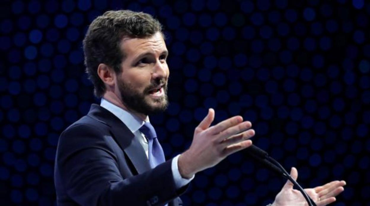 El presidente del PP, Pablo Casado