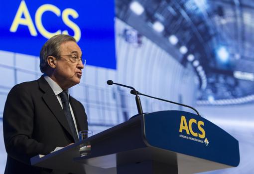 Imagen del presidente de ACS, Florentino Pérez. durante una junta de accionistas