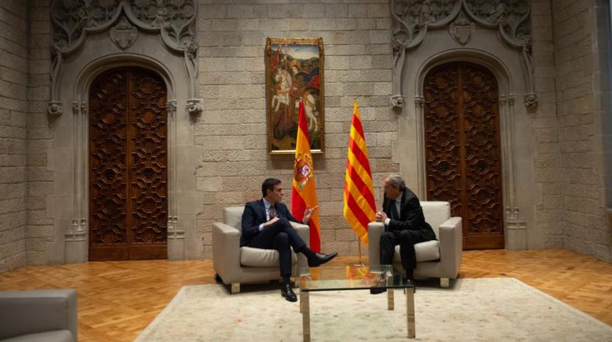 Reunión de Pedro Sánchez y Quim Torra en el Palau de la Generalitat