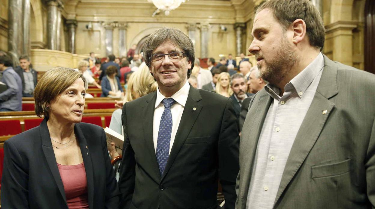 Forcadell, Puigdemont y Junqueras, en una imagen de archivo