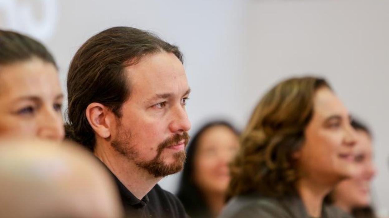 El vicepresidente segundo del Gobierno, Pablo Iglesias, este sábado en un acto de Unidas Podemos en Madrid