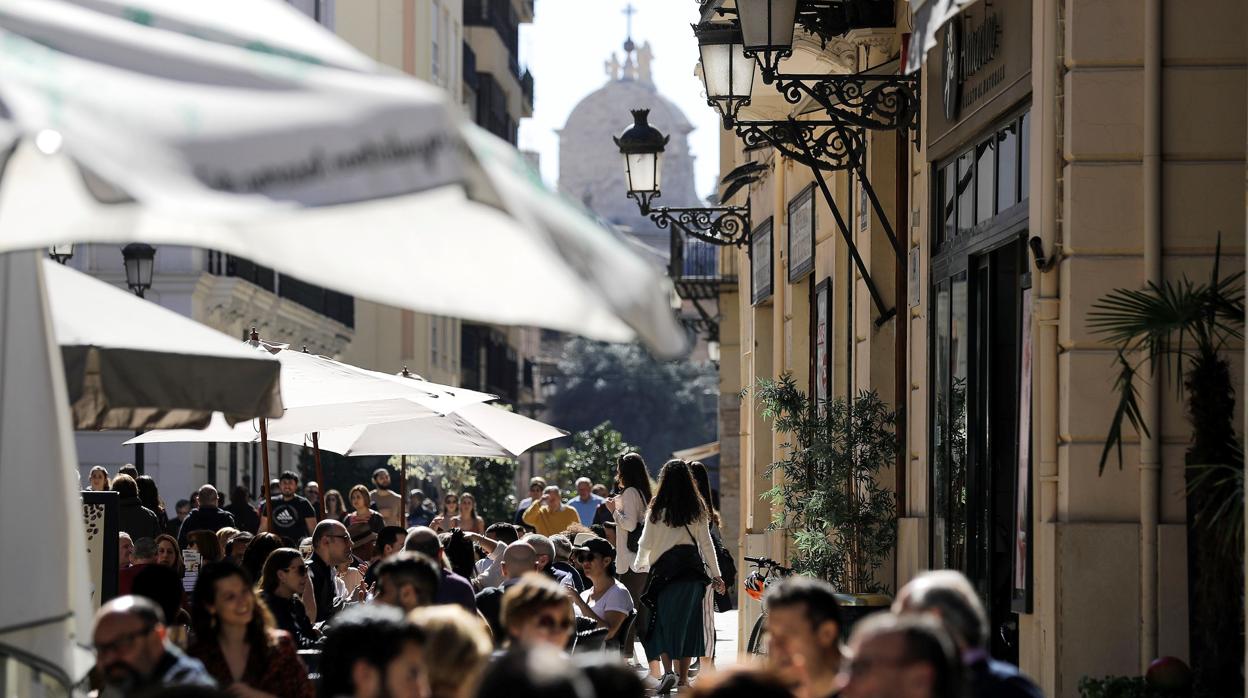 Imagen tomada este domingo en el centro de Valencia