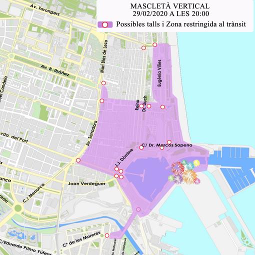 Mascletà vertical de las Fallas 2020: fecha, hora, calles cortadas y cómo llegar a la Marina de Valencia