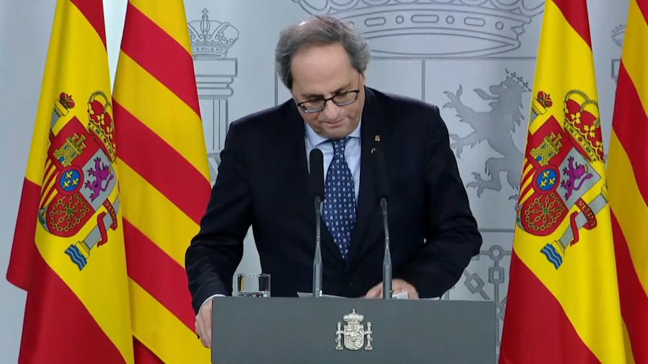 Torra: «Hemos puesto de manifiesto la discrepancia y la distancia existente entre las dos partes»