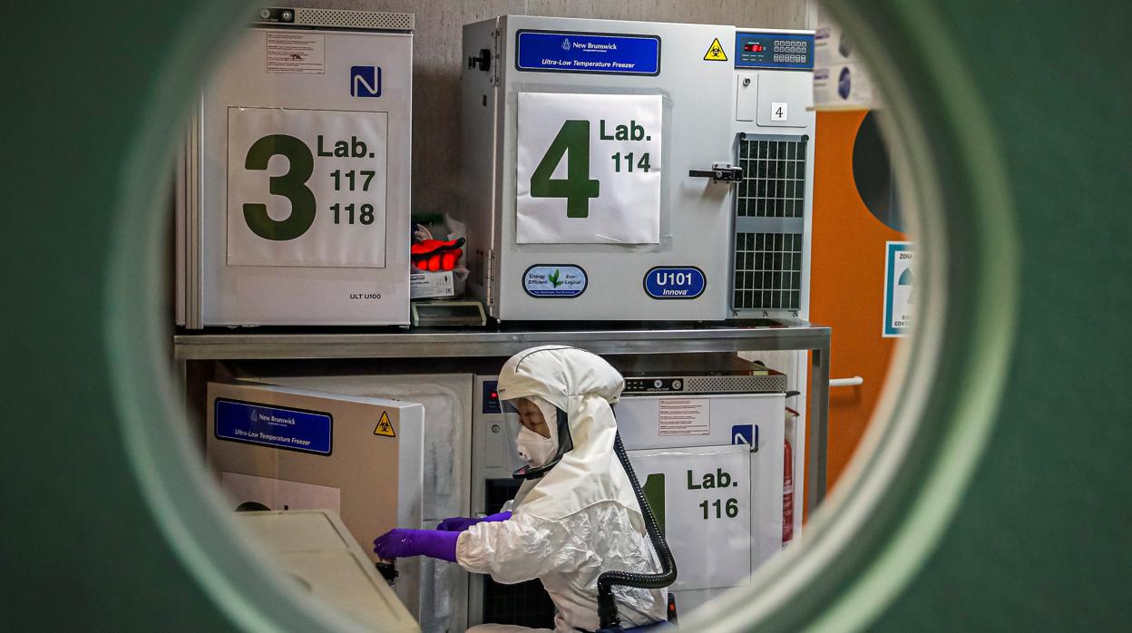 Coronavirus: Laboratorio de alta seguridad en el Centro Nacional de Biotecnología, situado en Madrid