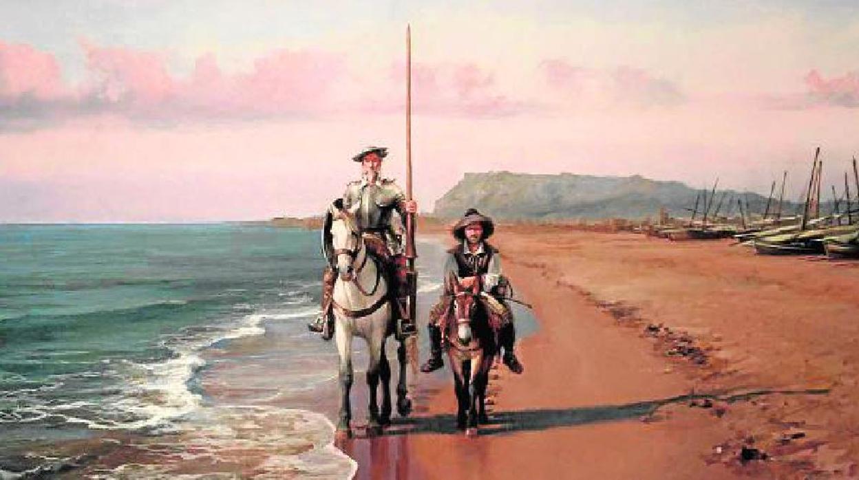 «Don Quijote en la playa de Barcelona», cuadro de Augusto Ferrer Dalmau