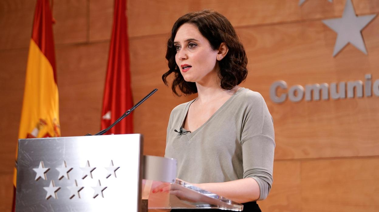 La presidenta de la Comunidad de Madrid, Isabel Díaz Ayuso