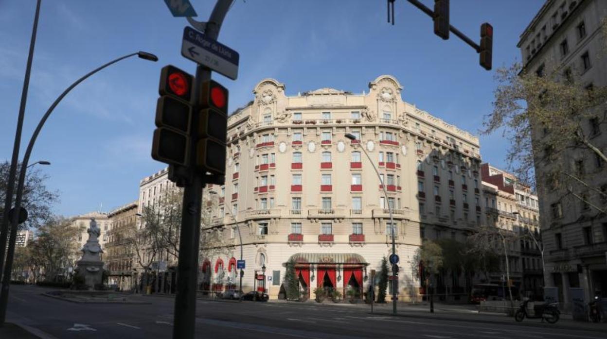 Un conocido hotel de Barcelona, etos días sin gente por el coronavirus