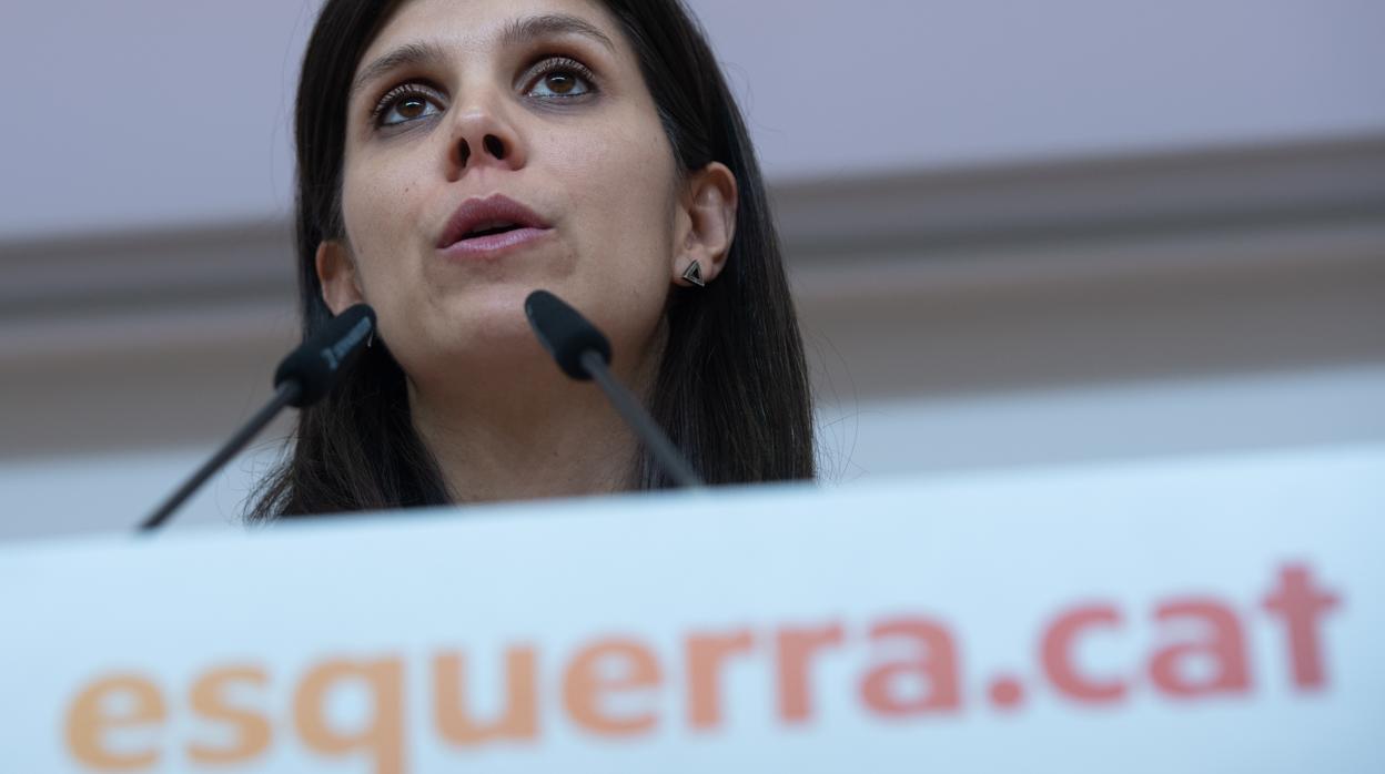 Marta Vilalta, en una rueda de prensa antes de la pandemia