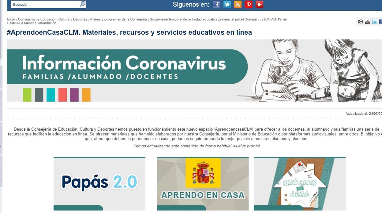 Portal puesto en marcha por la consejería de Educación