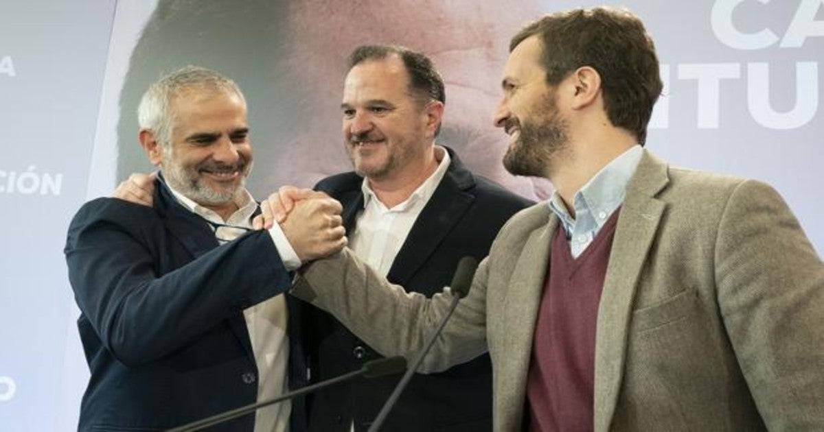 Carlos Carrizosa, Carlos Iturgaiz, y Pablo Casado en Santurce