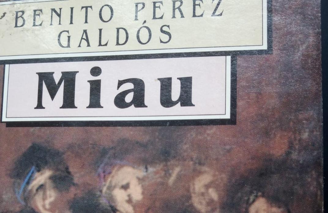 Fragmento de la portada de «Miau», de Benito Pérez Galdós