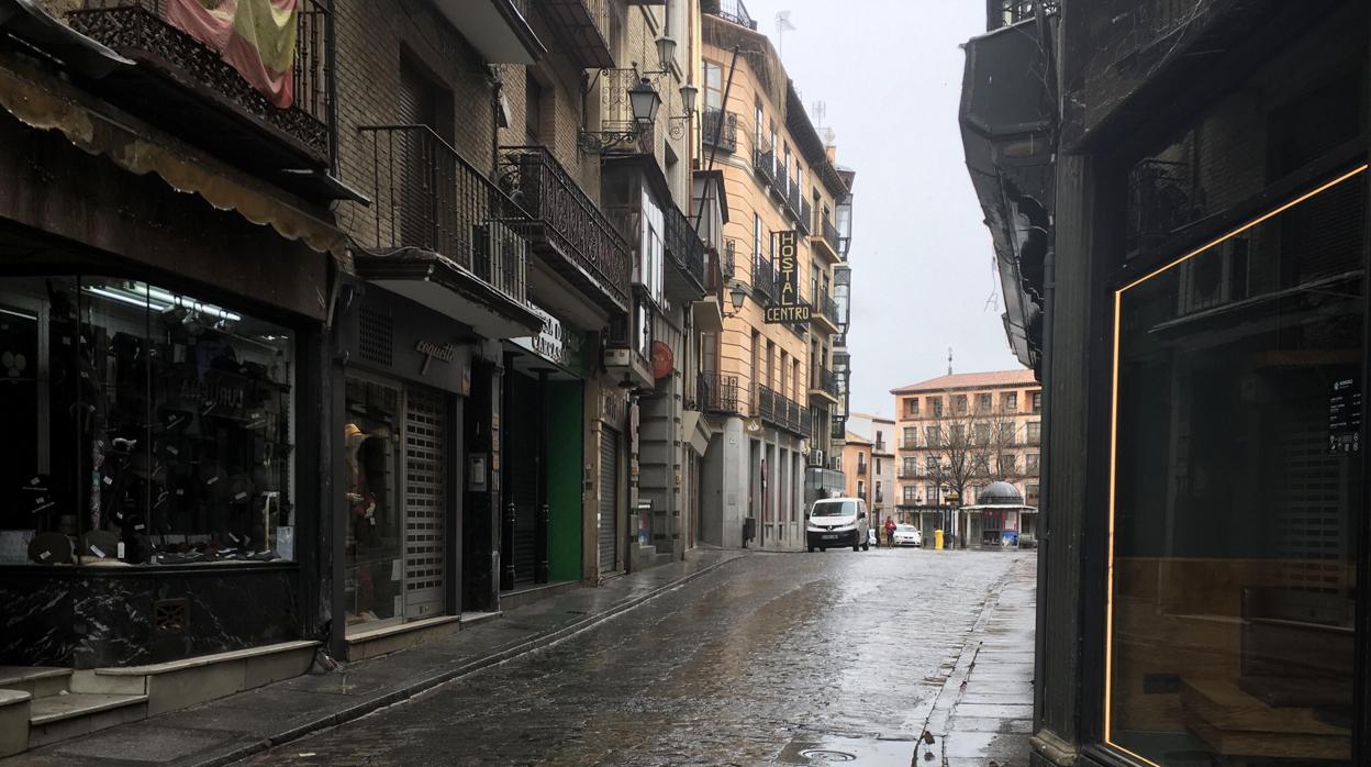 Calle Comercio de Toledo, durante el estado de alarma