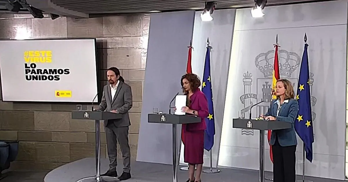 El vicepresidente segundo y ministro de Derechos Sociales y Agenda 2030, Pablo Iglesias, durante la rueda de prensa ofrecida en Madrid tras el Consejo de Ministros
