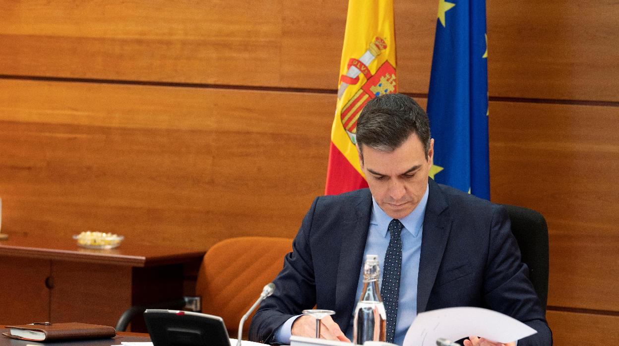 El presidente del Gobierno, Pedro Sánchez, en el último Consejo de Ministros