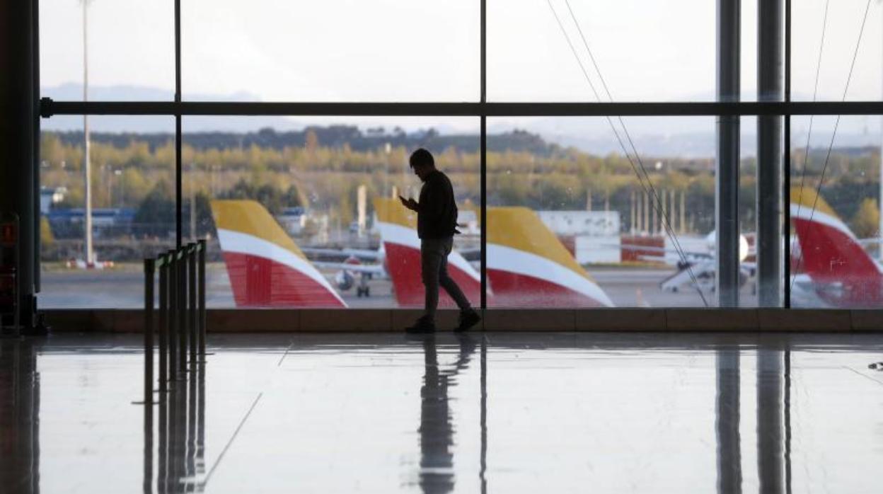 Aviones estacionados este jueves en el Aeropuerto Adolfo Suárez Madrid-Barajas