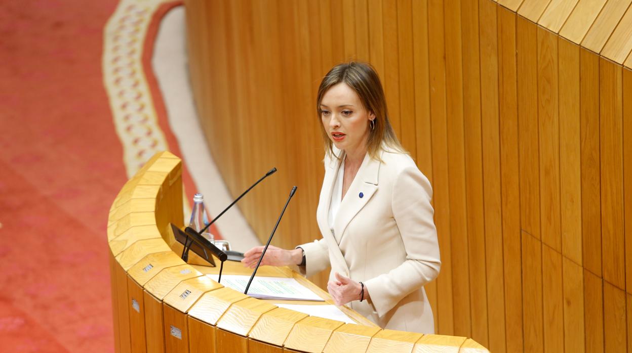 La conselleira de Política Social, Fabiola García, este viernes en el Parlamento