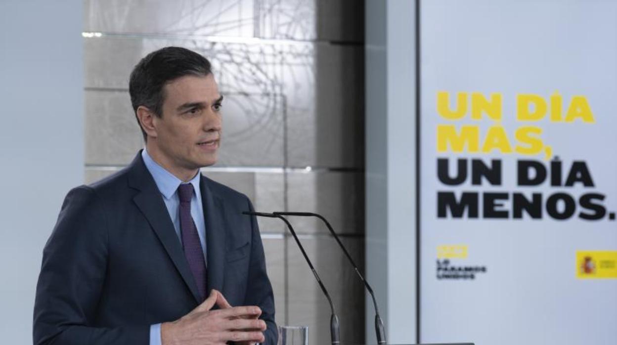 El presidente del Gobierno, Pedro Sánchez, durante su comparecencia de ayer