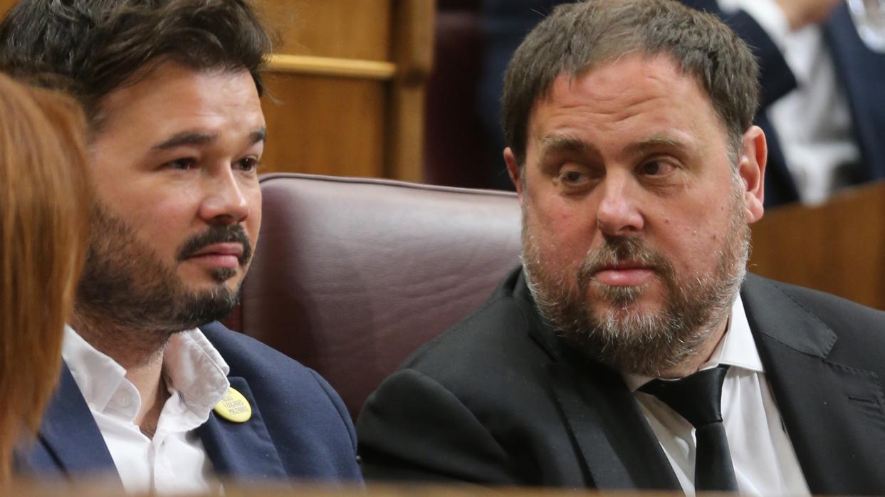 Rufián y Junqueras, en el Congreso