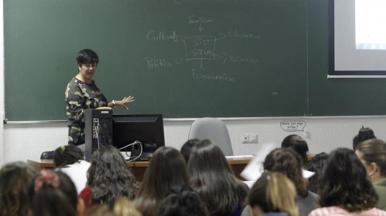 Un aula, en foto de archivo