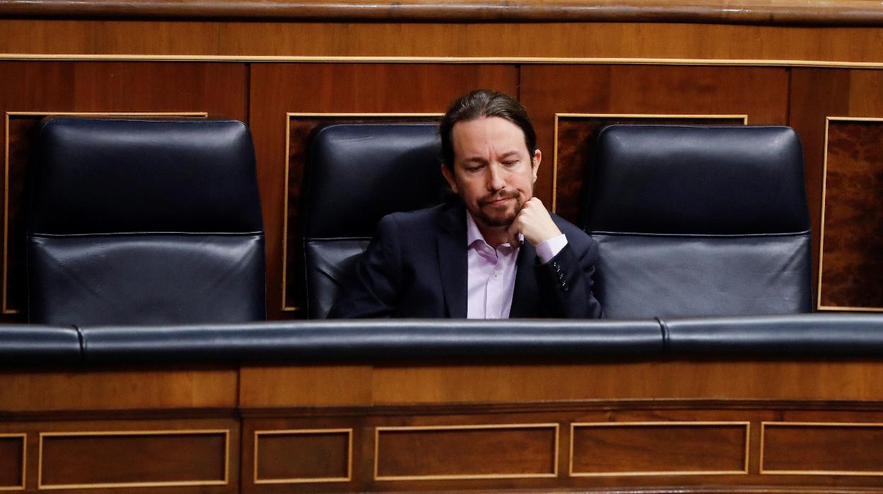 El vicepresidente Iglesias, durante la sesión de control al Gobierno