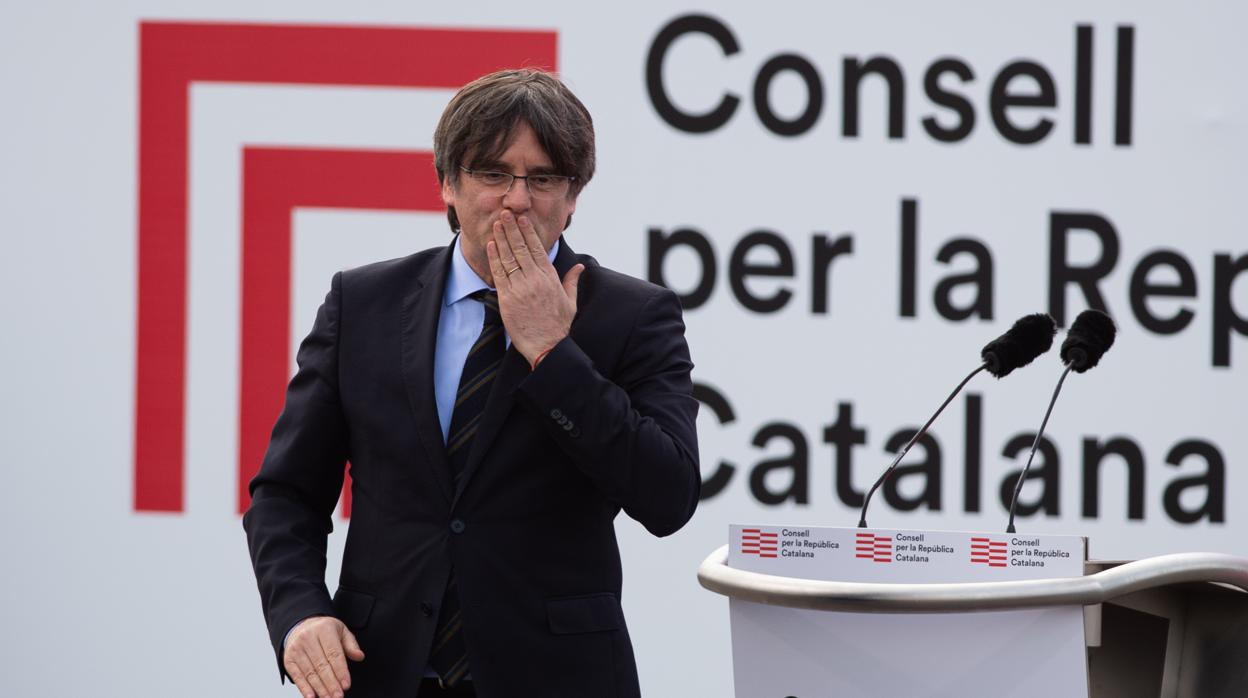 Carles Puigdemont, en un acto reciente del Consejo de la República en Perpiñán (Francia)