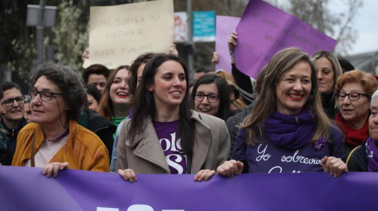 Irene Montero, en la manifestación del 8-M