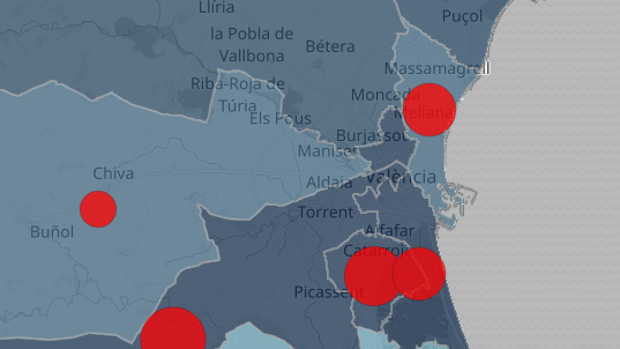 Desescalada del confinamiento: mapa de las muertes y contagios de Covid-19 en Valencia