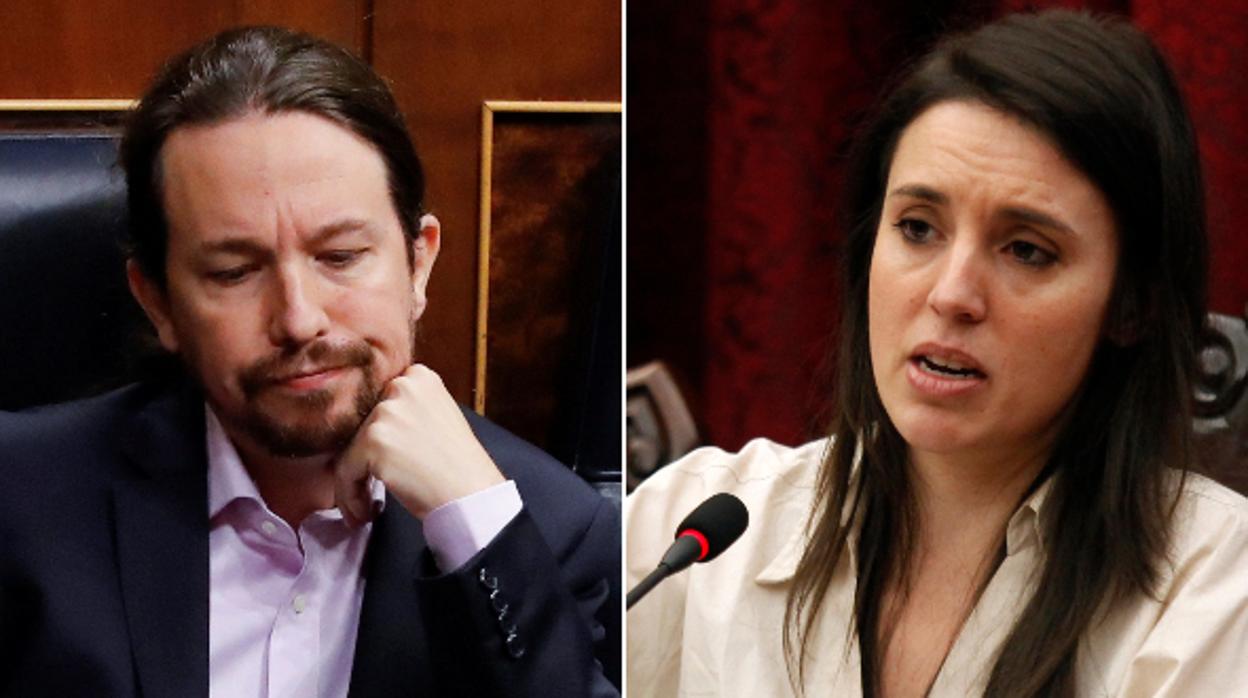 El vicepresidente del Gobierno, Pablo Iglesias, y la ministra de Igualdad, Irene Montero