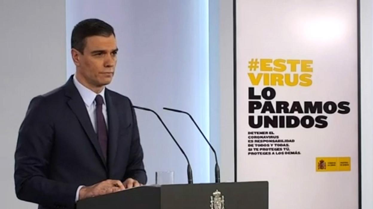 Pedro Sánchez en su comparecencia de ayer.