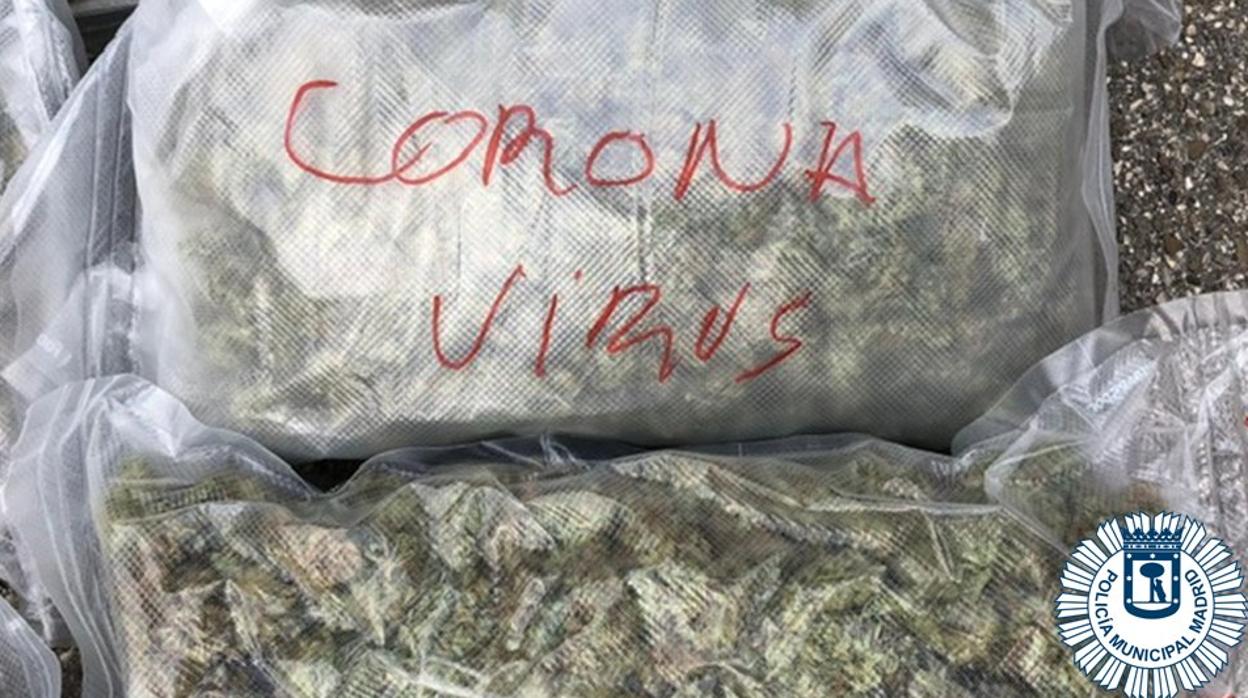 Las bolsas incautadas estaban rotuladas con la palabra «coronavirus»