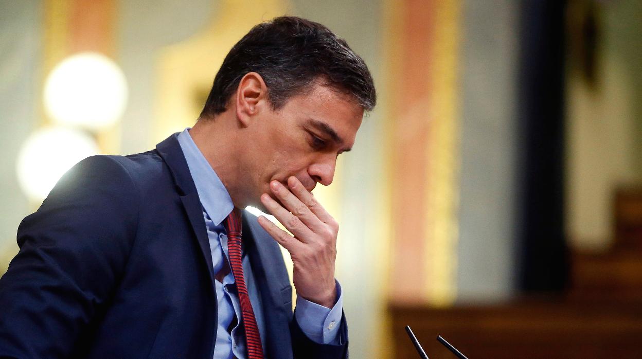 El presidente del Gobierno, Pedro Sánchez, durante su última intervención en el Congreso la semana pasada