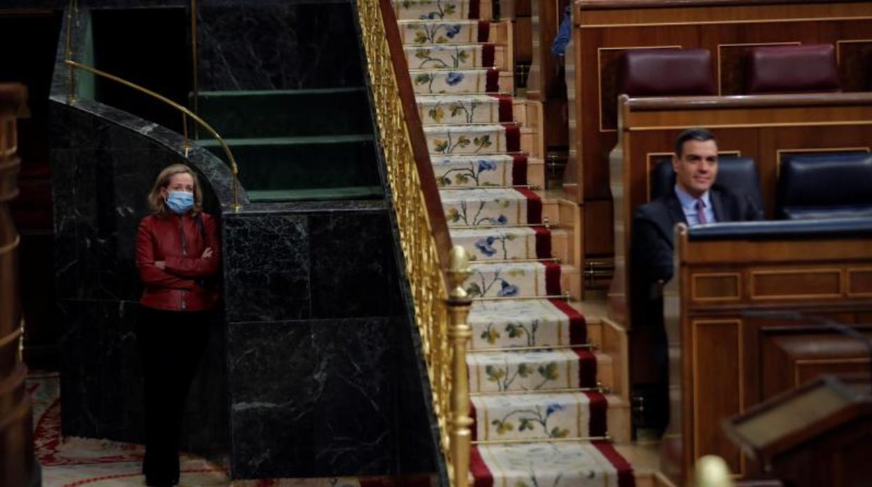 El presidente del Gobierno, ayer en su escaño en el Congreso