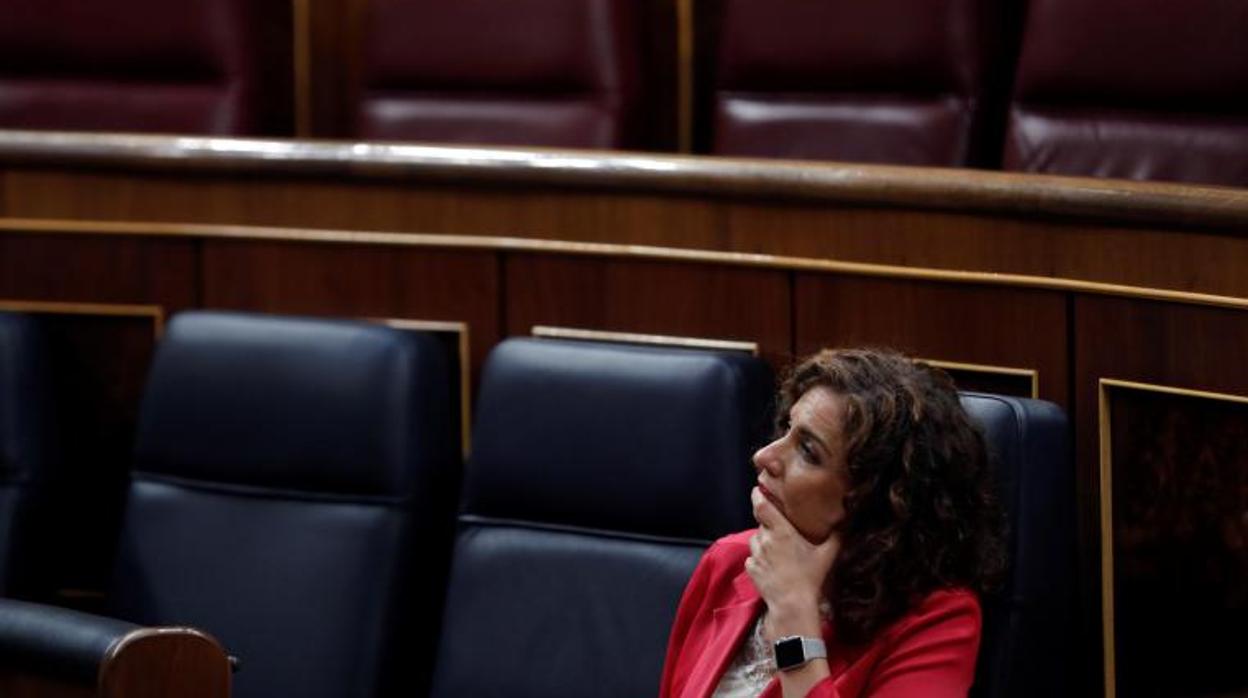 La ministra de Hacienda, María Jesús Montero, este miércoles en el Congreso de los Diputados