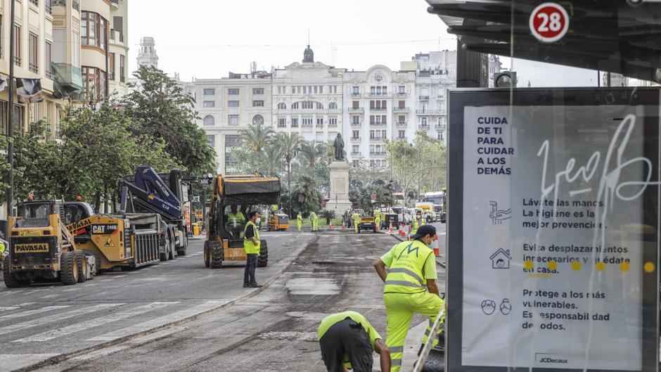 Vídeo: arrancan las obras para peatonalizar el centro de Valencia de cara a la fase 1 de la desescalada