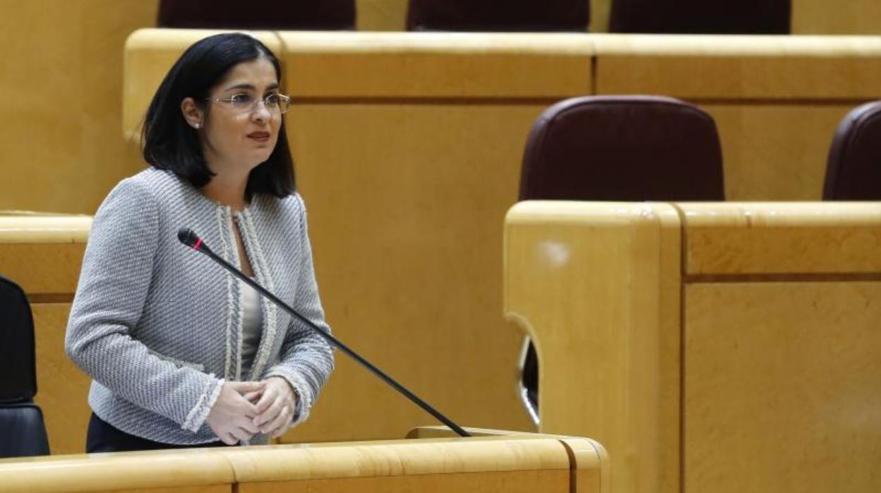 La ministra de Política Territorial, Carolina Darias, el martes en el Senado