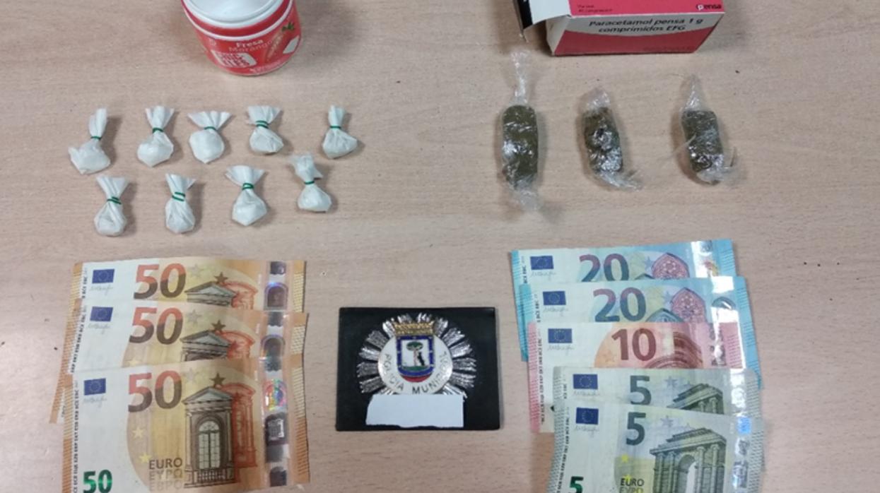 Droga incautada durante una detención