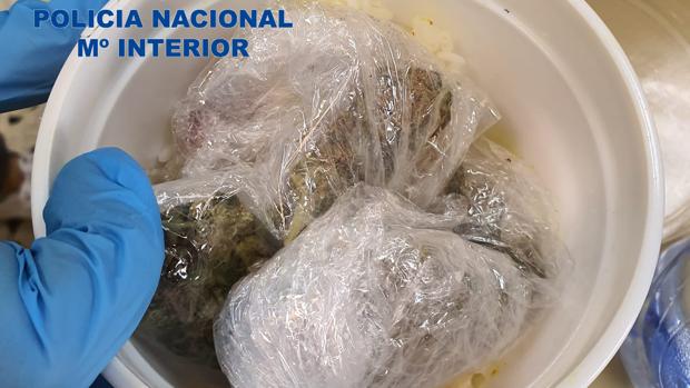 Tres detenidos cuando iban a enviar 220 gramos de marihuana por una empresa de reparto de comida