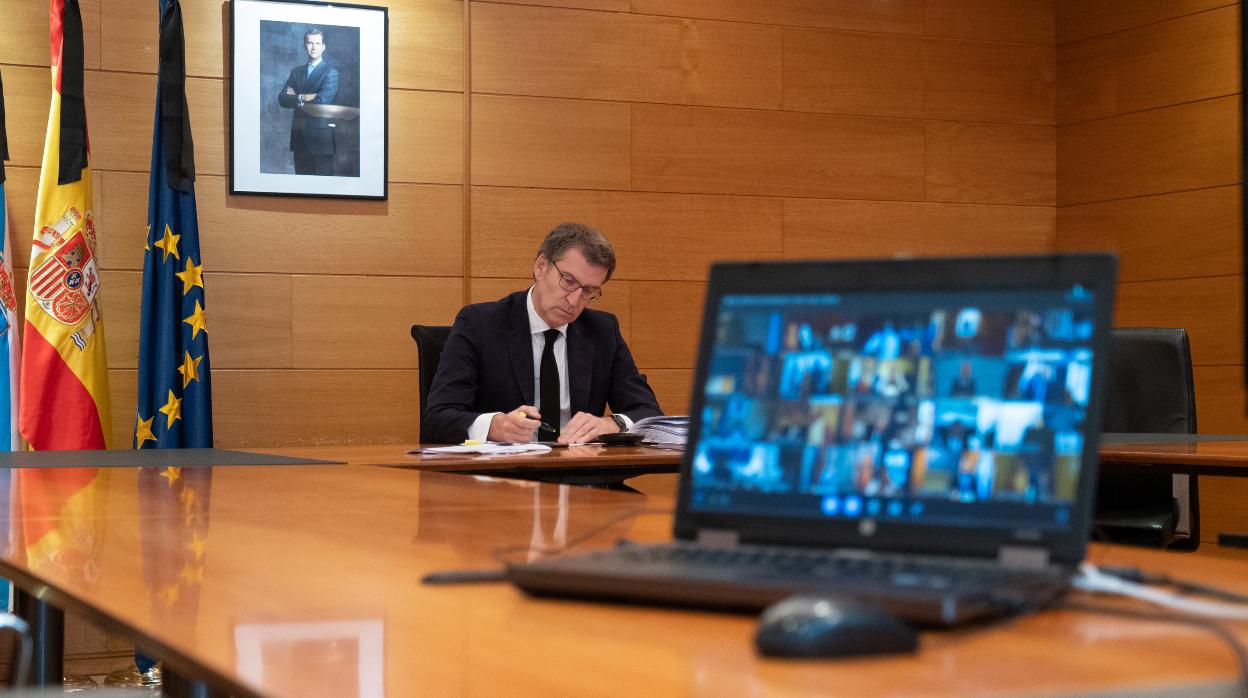 Feijóo, este domingo durante la conferencia de presidentes