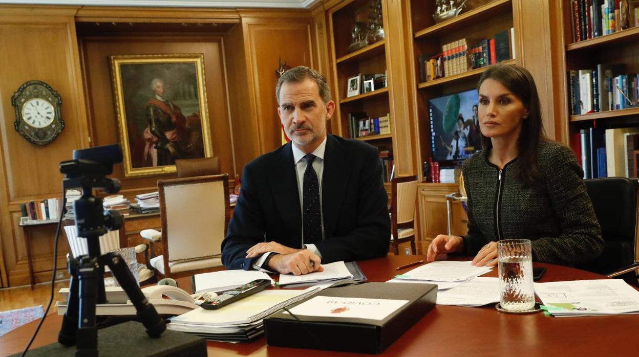 Don Felipe y Doña Letizia, este miércoles en el Palacio de La Zarzuela