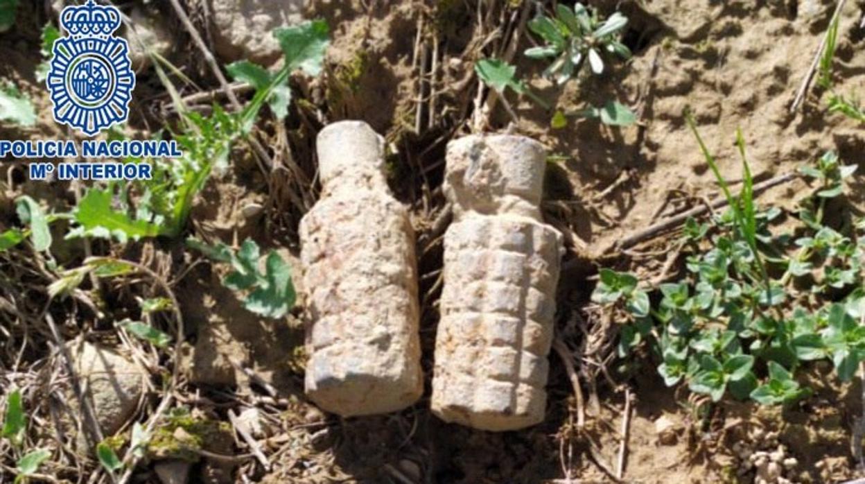 Granadas de mano de la Guerra Civil encontradas en un paraje próximo al casco urbano de Huesca