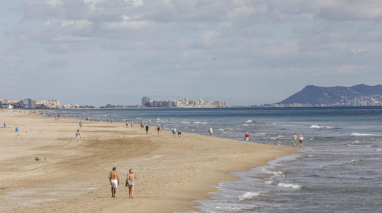 Imagen tomada esta semana en la playa de Gandía