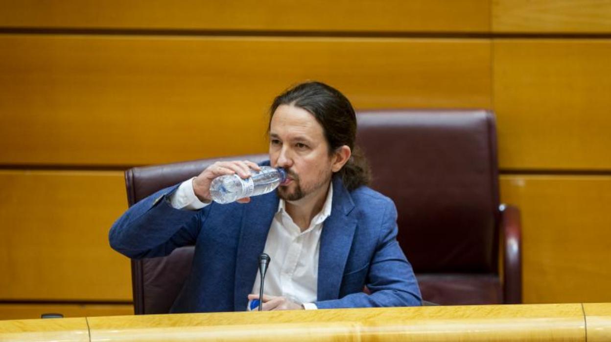 El vicepresidente segundo del Gobierno y ministro de Derechos Sociales y Agenda 2030, Pablo Iglesias, en la Comisión de Derechos Sociales de el Senado