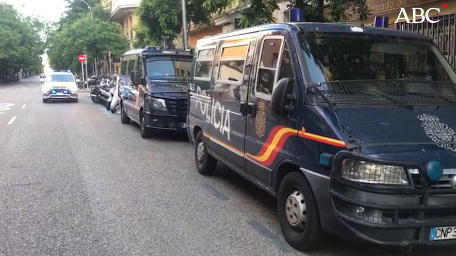 La Policía se despliega en distintas zonas de Madrid por la nueva jornada de protestas contra Sánchez