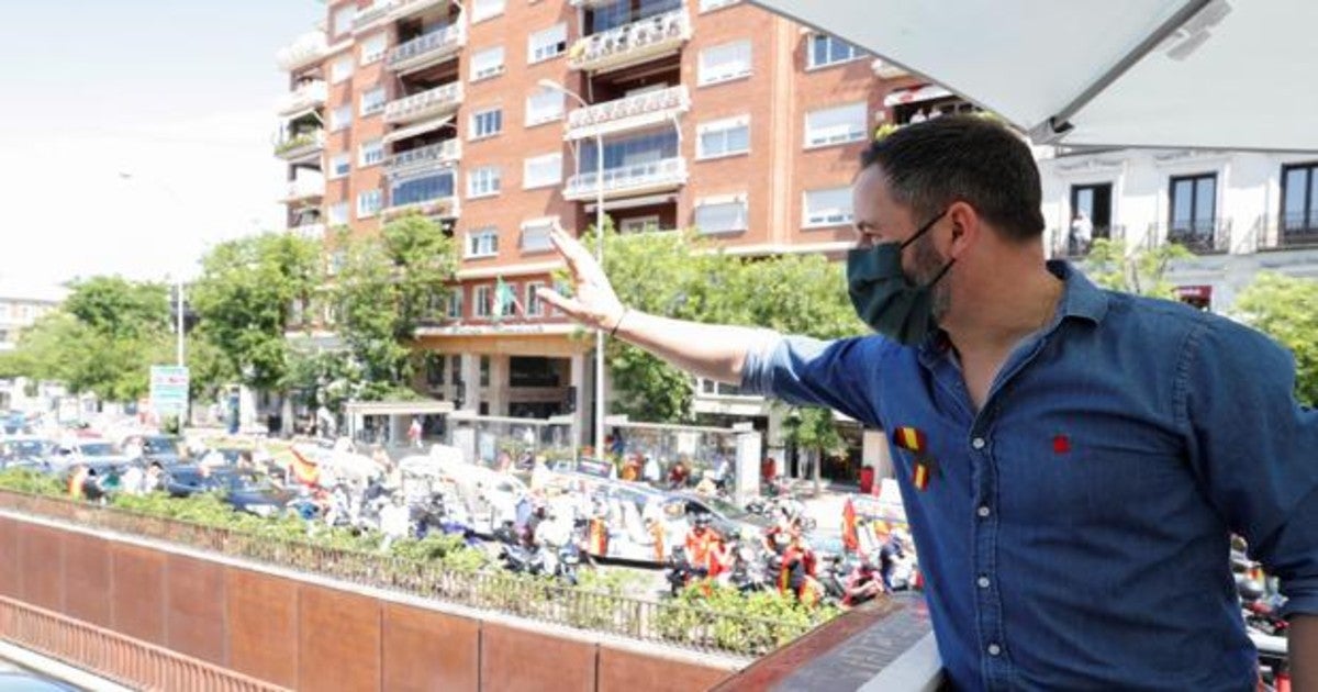 El líder de Vox, Santiago Abascal, participa este sábado en Madrid en una de las manifestaciones