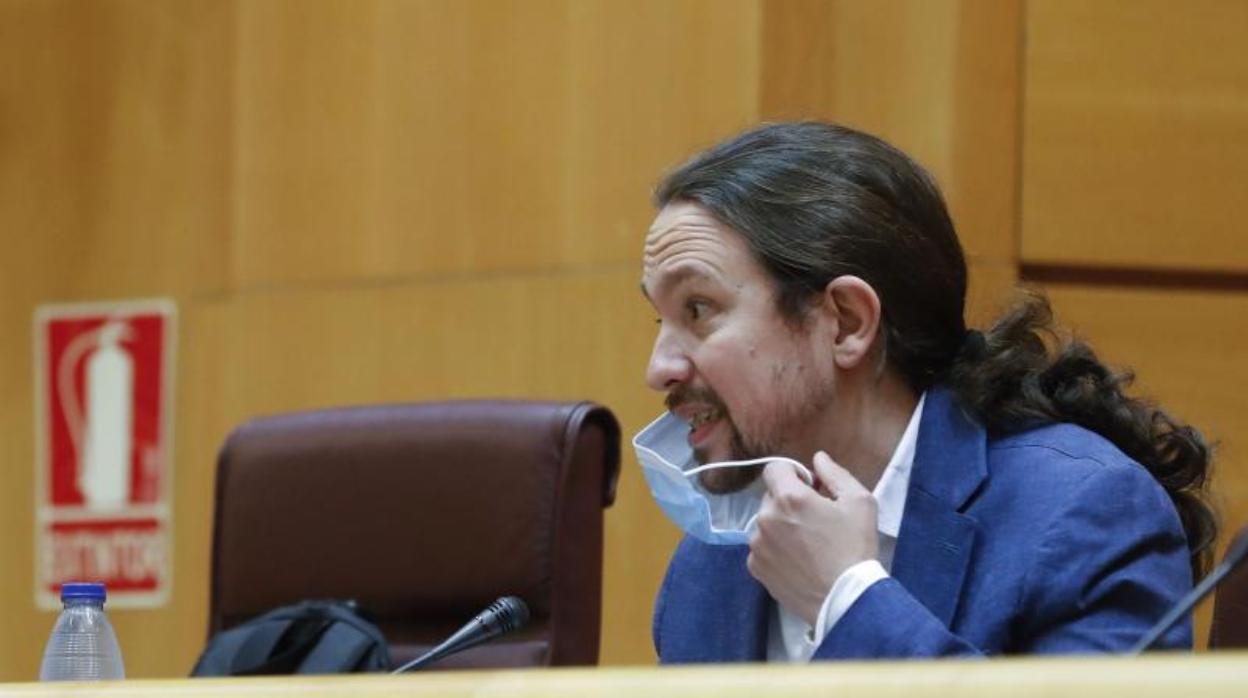 Pablo Iglesias en una comparecencia en el Senado