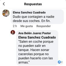 El comentario de la concejal en Facebook