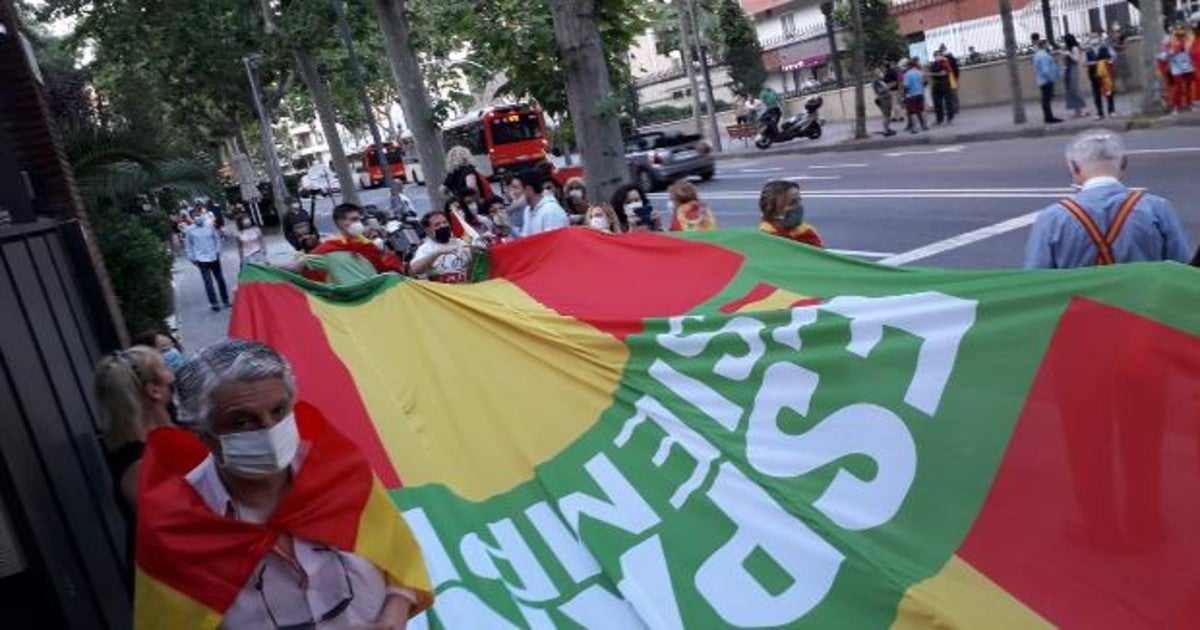 Manifestantes en Barcelona, hoy