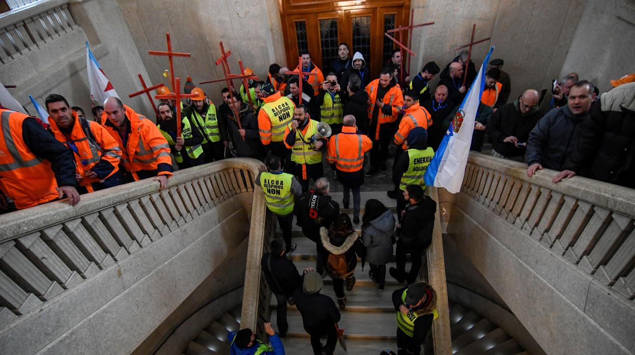 Protesta de los trabajadores de Alcoa